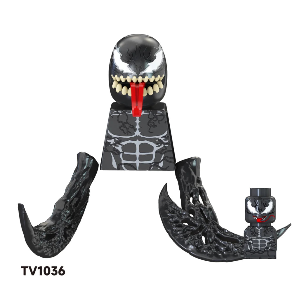 Blind Box Mini Building Blocks TV6203 Figures Big Goblin Spiderman Iron Man Venom Captain Hawk Deadpool Armor Christmas Gift Toy