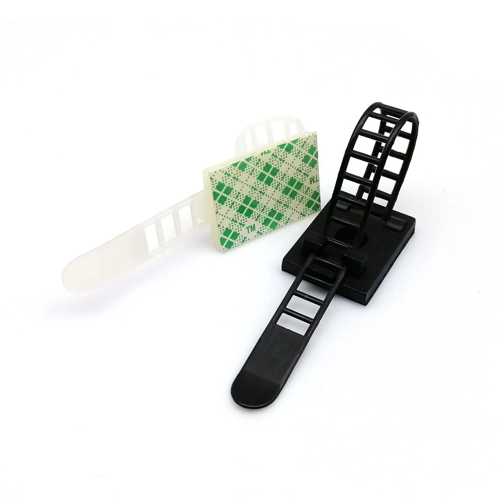 10pcs Adjustable Self Adhesive Cable Clamp Clips Wire Cord Power Line Holder Management Organizer Ties Fixer Trim Wrap