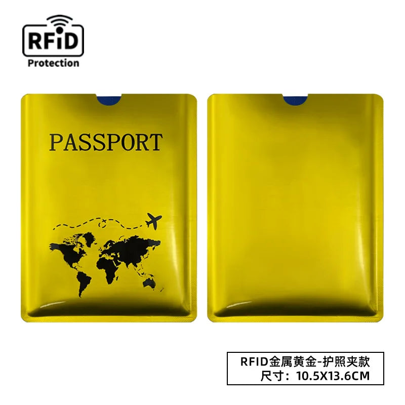Anti Magnetic Passport Protective Cover Anti-theft Brush Aluminum Foil Passport Bag Rfid Cover for Passport