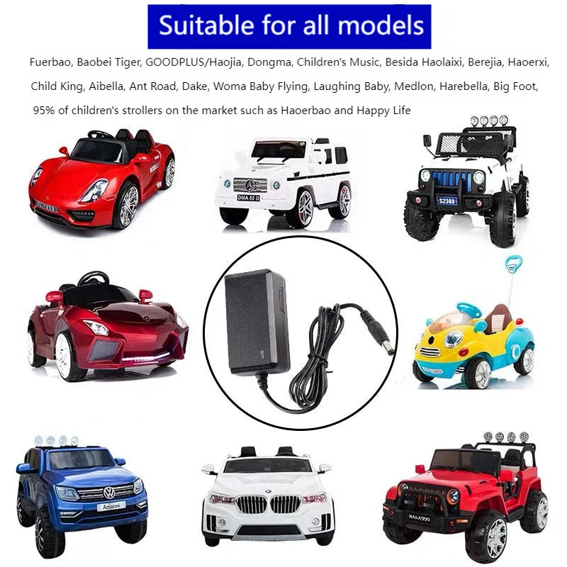 Children's Electric Car Charger 12V1A 2A  EU US Plug Battery Charger with Light Prompt, Ride on Toys Car Power Adapter