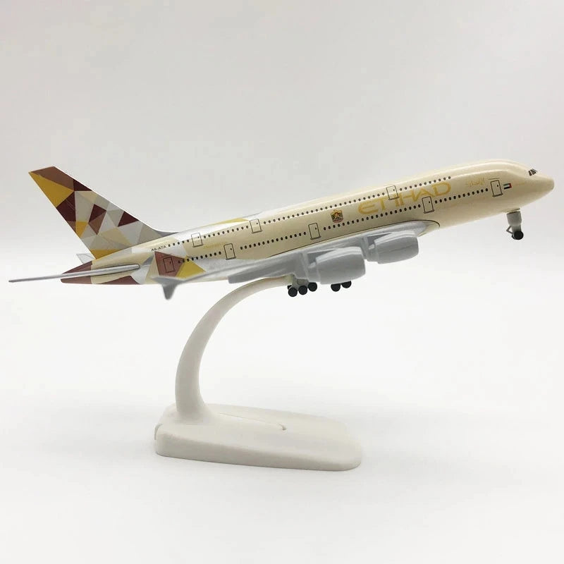 Metal Aircraft Toy 20cm Alloy Aircraft Model A380 Aircraft Airbus Etihad Airways Airplanes Model Model Collection