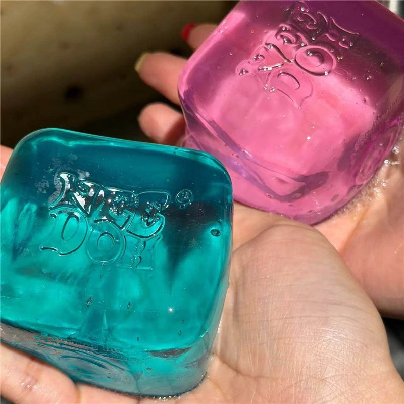 4 Pack NeeDoh Nice Ice Baby Teenie Squishy Ice Cube Toys Cool Cats Set Super Soft Squish Stress Relief Fidget Toys ADHD Sensory
