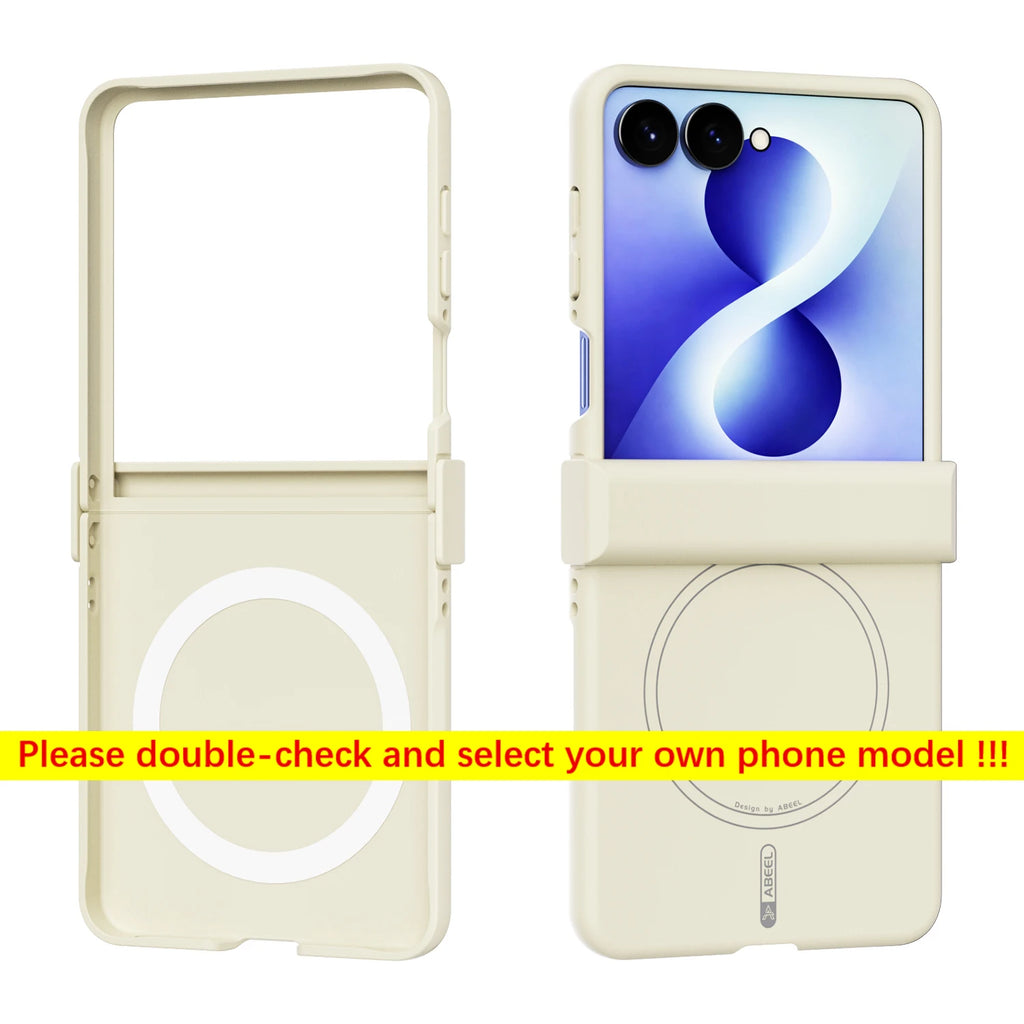 For Samsung Galaxy Z Flip8 7 FE 6 5 Phone Case Magnetic Silicone Wireless Charging Three-In-One Hinge Tough PC Cover Hard Fundas