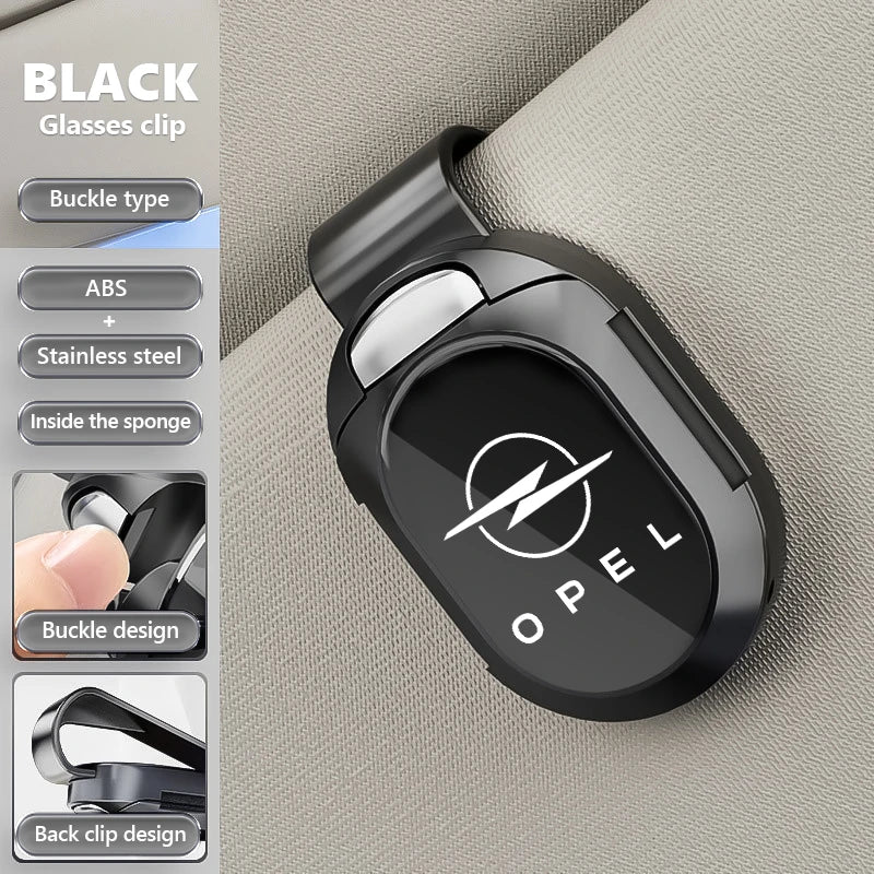 For Opel Car Sunglasses Holder Sun Visor Storage Protective Frame Box Glasses Clip OPC Astra J H G K Insignia Corsa D B E Mokka