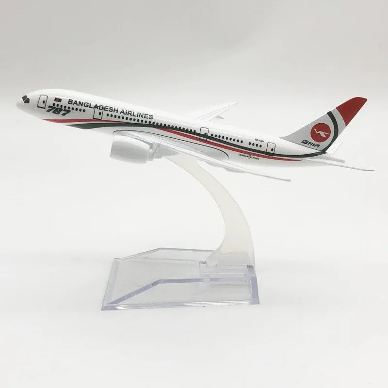 16cm Diecast Plane Model B787 Series Metal 1/400 Scale Airplane Toy Replica Miniature Aviation Collectible Aircraft For Display