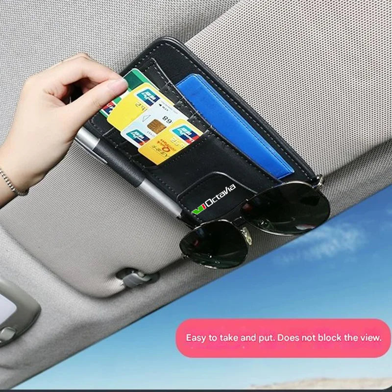 1Pcs Car Sun Visor Tissue Box And Car Sun Visor Organizer Multi-Pocke For Skoda Octavia VRS Kamiq Kodiaq RS Auto Interior