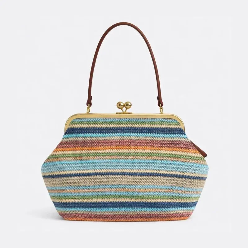 2026 Women's Shoulder Bag Exquisite Irregular Design Seashell straw weaving Handbag Luxury big Clip Clutch Elegant Evening Bag