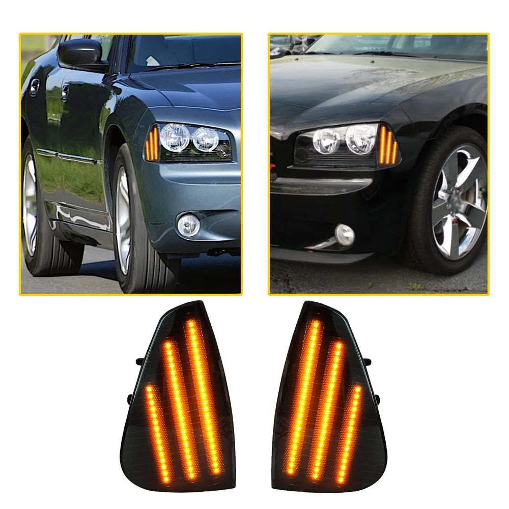 2pcs Car LED Front Side Corner Lights For Dodge Charger 2006 2007 2008 2009 2010 Car Side Marker Lamp 4806219AD 4806218AD