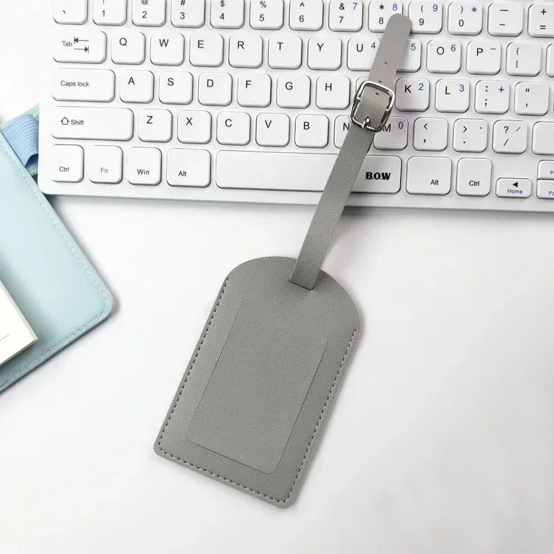 Women Men Luggage Tags PU Leather Travel Accessories Suitcase ID Address Name Holder Baggage Boarding Tags Portable Label