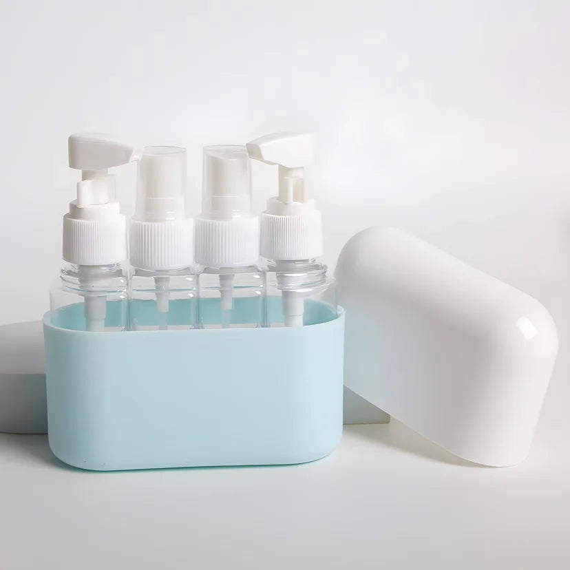 4 In 1 50ml Travel Bottle Set Combination Shampoo Shower Gel Hand Wash Lotion Spray Empty Bottle Travel Kit Accessories