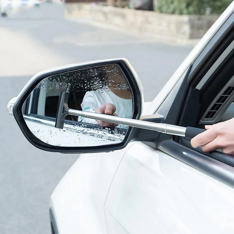 Car Mirror Wiper Portable Retractable Car Rearview Mirror Windshield Brush Glass Cleaning Tool Quickly Clean Water Mist and Dirt