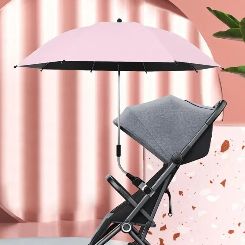 Umbrella For Stroller Foldable Trolley Shading Umbrella With Clamp Portable Travel Supplies Pushchair Attachment For Outdoor