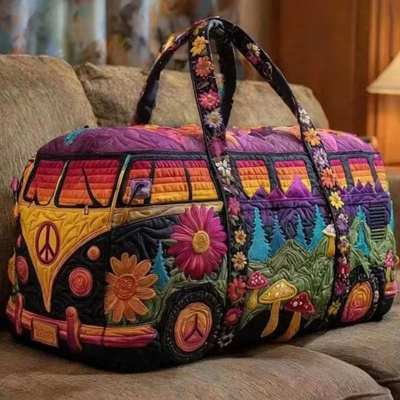 Quilted Duffle Bag Large Capacity 3D Quilting Craft Travel Duffel Bag Tote Bags Short-distance Handbag