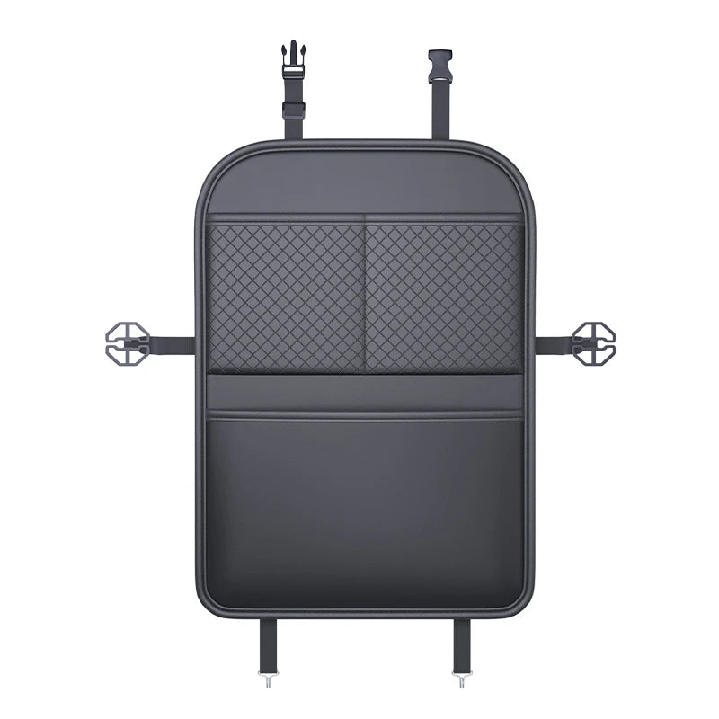 Backseat Car Organizer for Kids- Dual Pockets or Clear Tablet Window, Waterproof & Scratch-Resistant Seat Back Protector