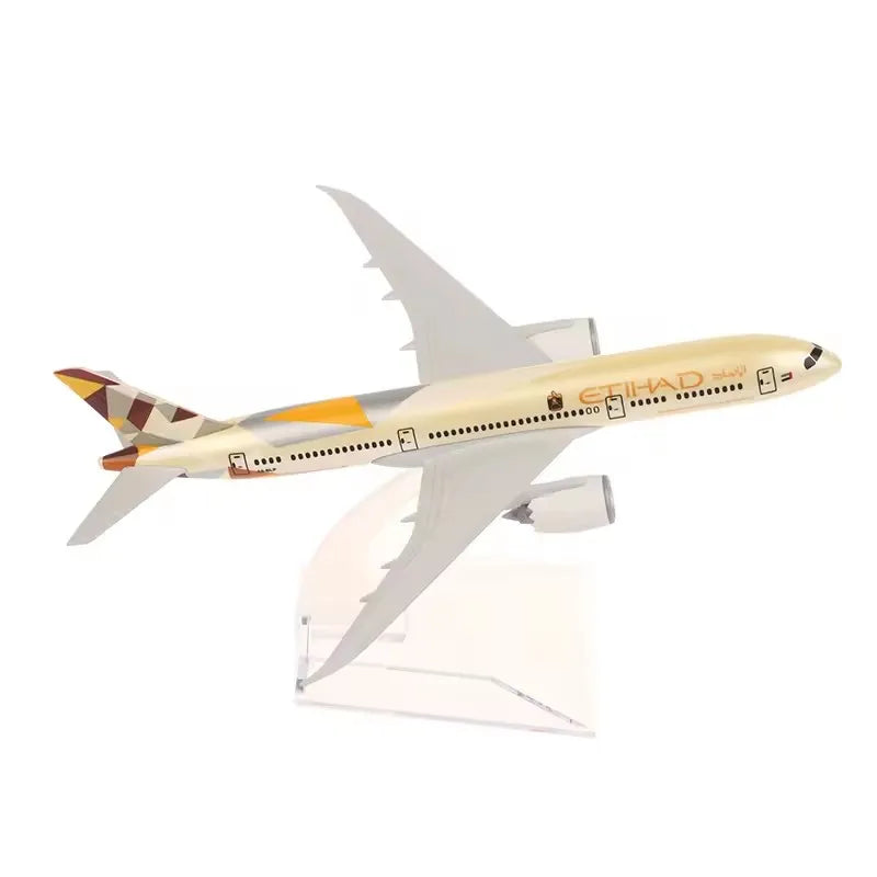 Plane Model B787 Etihad Airways 1:400 Scale 16cm Metal Aircraft Diecast Aviation Miniatures Model Toy With Base Gift Ornaments