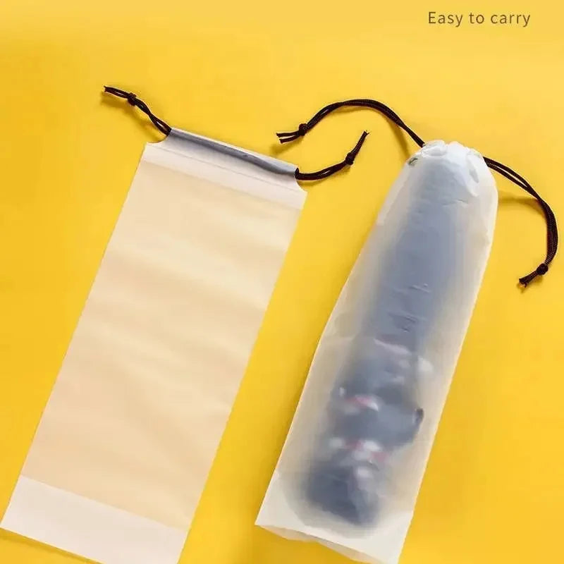 10/30/60pcs Beam Mouth Waterproof Umbrella Storage Plastic Bag Drawstring Bag Translucent Bag Storage Vehicle-Mounted Wet Bag
