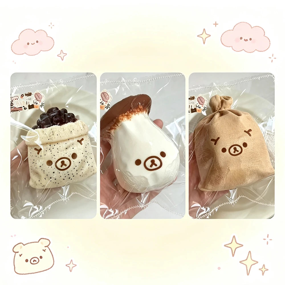 Crunch Bear Radish Squishy Funny Viral Style Super Soft Sticky Mud Simulation Food Stress Relief for Daily Relax And Leisure