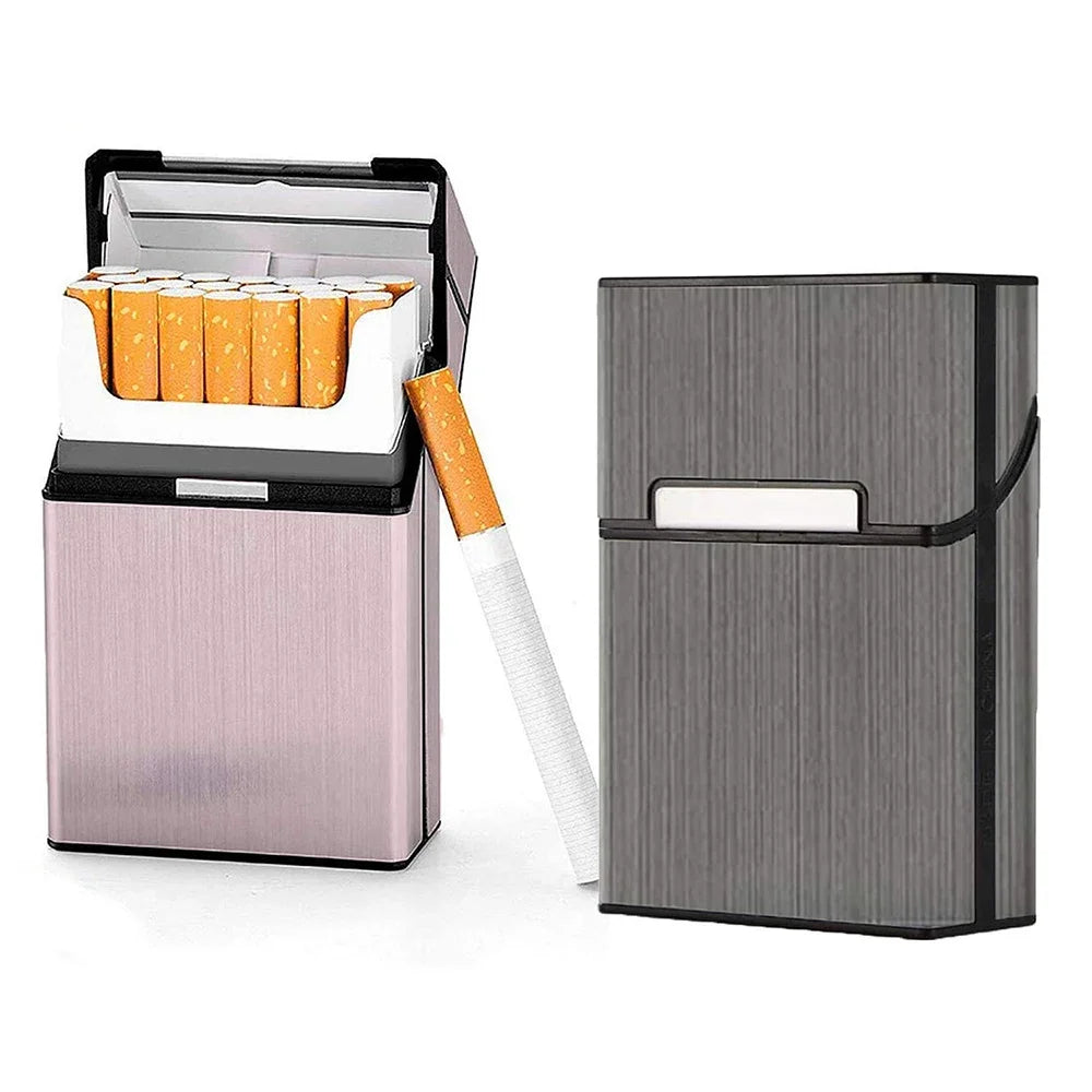 Portable Slim Aluminum Cigarette Case Regular King Size Plastic Cigar Tobacco Holder Box Storage Container Smoking Accessories