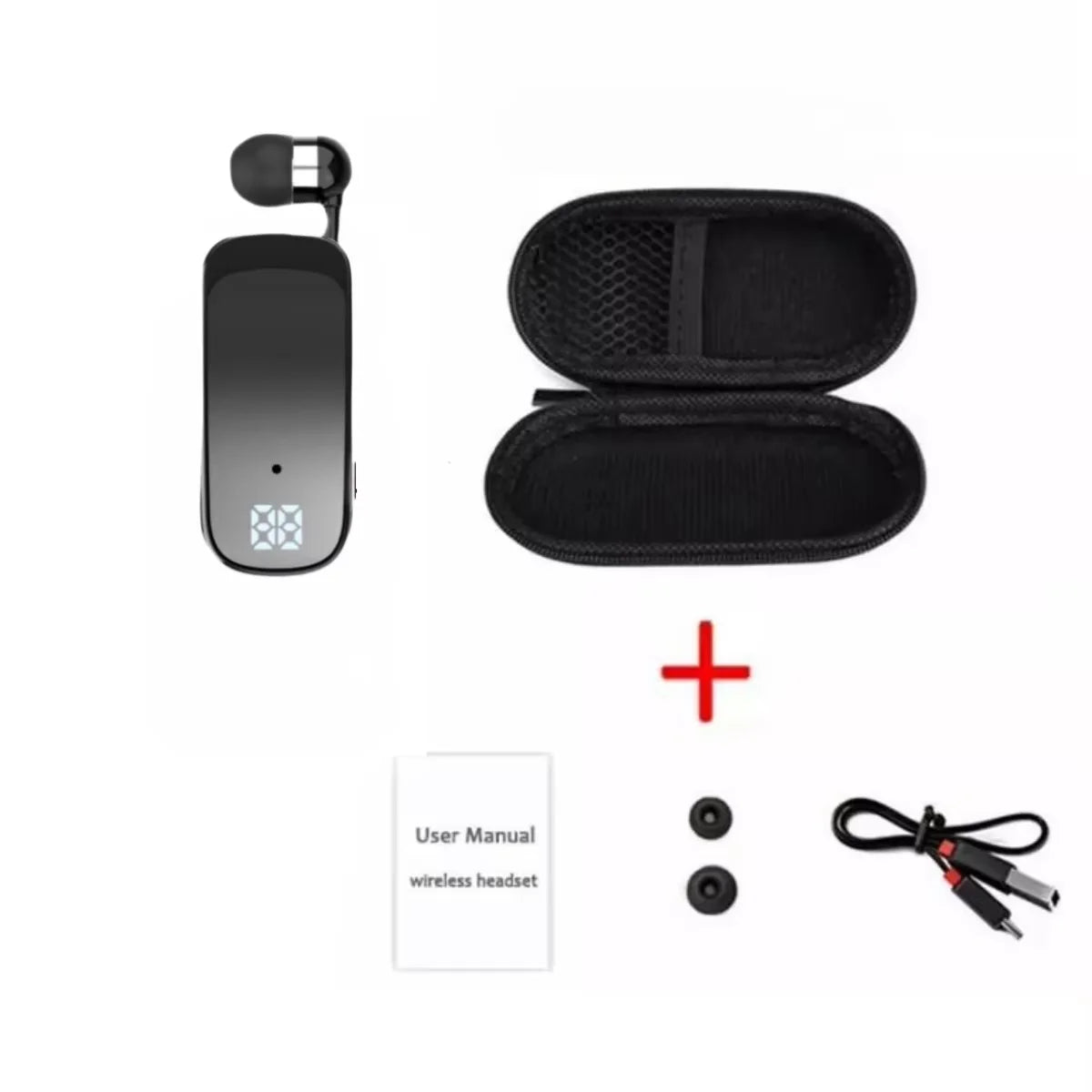 K65 PK K55 F920 Pro Lavalier Business Bluetooth 5.2 Headphone 20H Music LED Digital Display Noice Cancelling Wireless Earphones