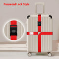 Nylon Cross Luggage Straps with Name ID Card Adjustable Bundling Packing Baggage Belt Password Lock Anti-lost Travel Accessories