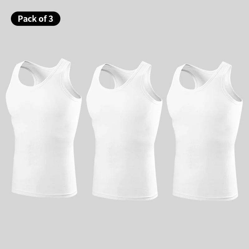 3/5-Piece Men's Narrow Shoulder Vest For Summer Sports Comfortable Simple Solid Color Fashionable Top Home Multifunctional