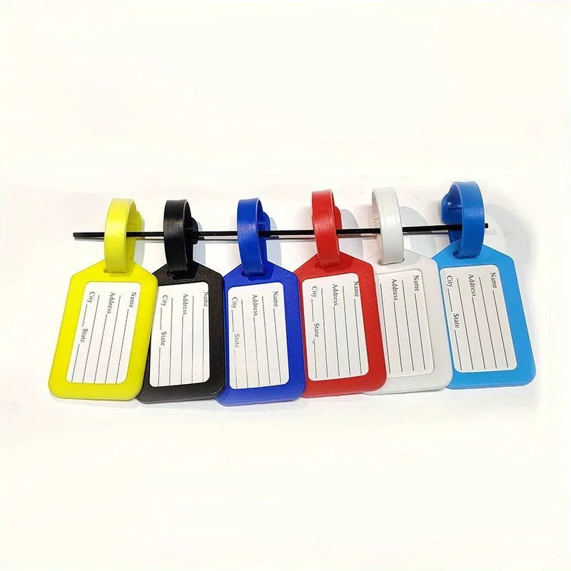 20Pcs Silicone Luggage Tag Strap Color Glue Luggage Tag Strap PVC Luggage Tag Strap Luggage Tag Hanging Rope