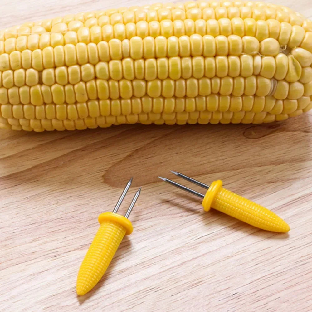 10/20/30Pcs Corn Fork BBQ Stainless Steel Corn Holders Handheld Anti Scalding Needle On The Cob Double Fork Barbecue Tool
