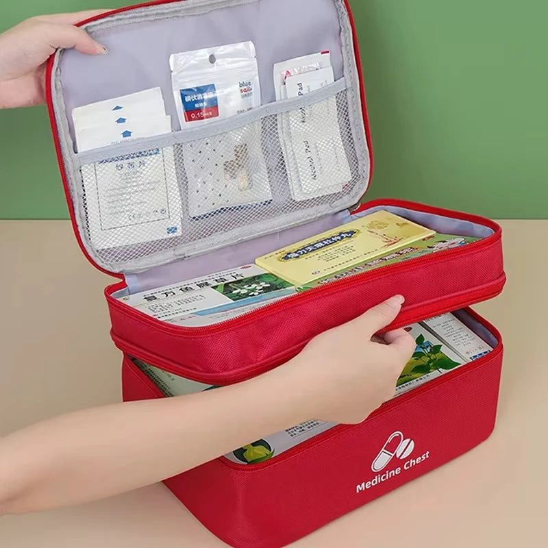 3 Size Large Capacity Double-Deck Medical Bag, Outdoor Emergency Kit, Portable Small Medicine Bag, 2025 NEW Home Storage Bag
