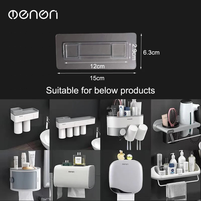 Mengni Adhesive Sticker for Toothbrush Holder Towel Rack Bathroom Kitchen Shelf Nail Free Strong Glue for Wall Non Punch Patch
