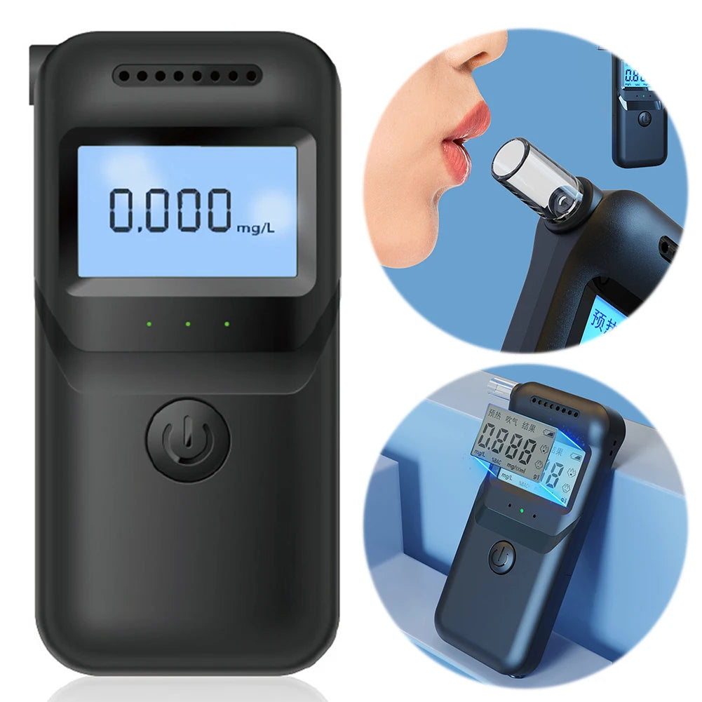 Digital Alcohol Breath Tester Accurate LCD Display Portable Breathalyzer Drunk Driving Analyzer for Personal & Professional Use