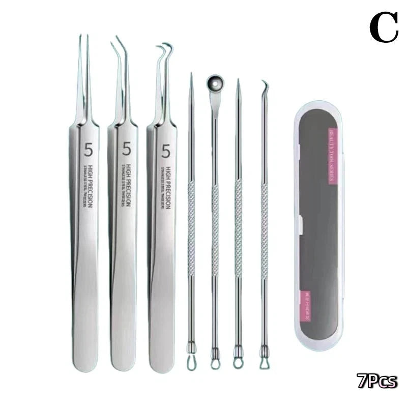 7/8Pcs Blackhead Remover Kit Professional Blackhead  Needle Skin Care Tools Stainless Steel Pimple Extraction Tools