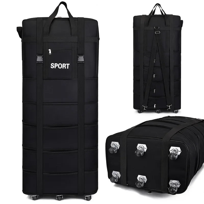 Large Capacity Dormitory Cotton Quilt Storage Bag with Wheels Travel Bag Student Luggage Bag Oxford Cloth Waterproof Dustproof