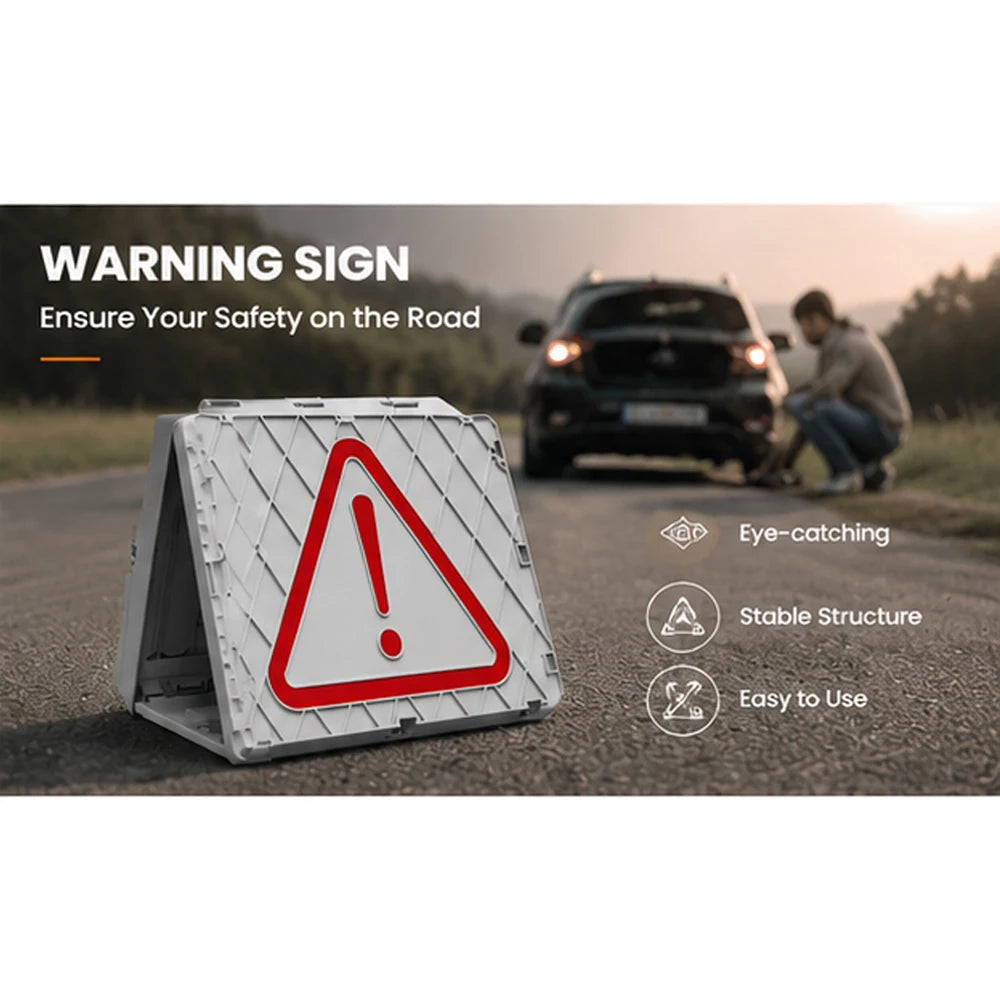 20L Foldable Car Trunk Storage Box Portable Camping Table Collapsible Organizer with Warning Sign for Picnic Fishing Home