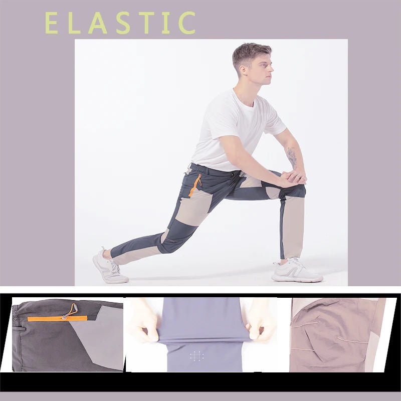 Elastic Mens Hiking Pants Outdoor Sport Summer Quick Dry Windproof Waterproof Trekking Climbing Wear-resistant Breathable Pants