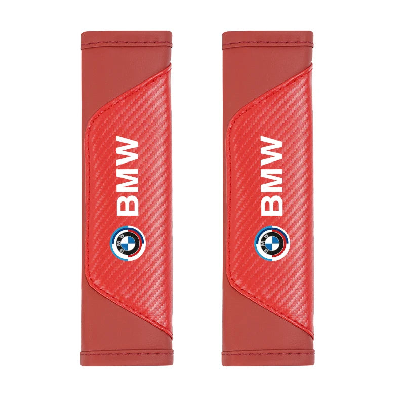 2Pcs Car Leather Seat Belt Shoulder Cushion Protective Cover Auto Tissue Box For BMW X1 X2 X3 X5 X4 X6 X7 iX3 F20 F10 F07 E