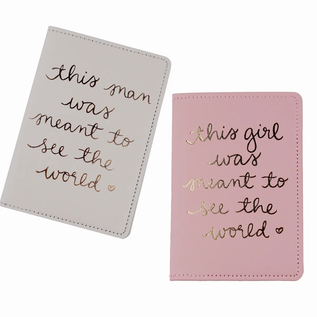 2PCS/Set Letters PU Leather Passport Cover Case Card Holder Lightweight Travel Accessories Wallet Gift For Couples