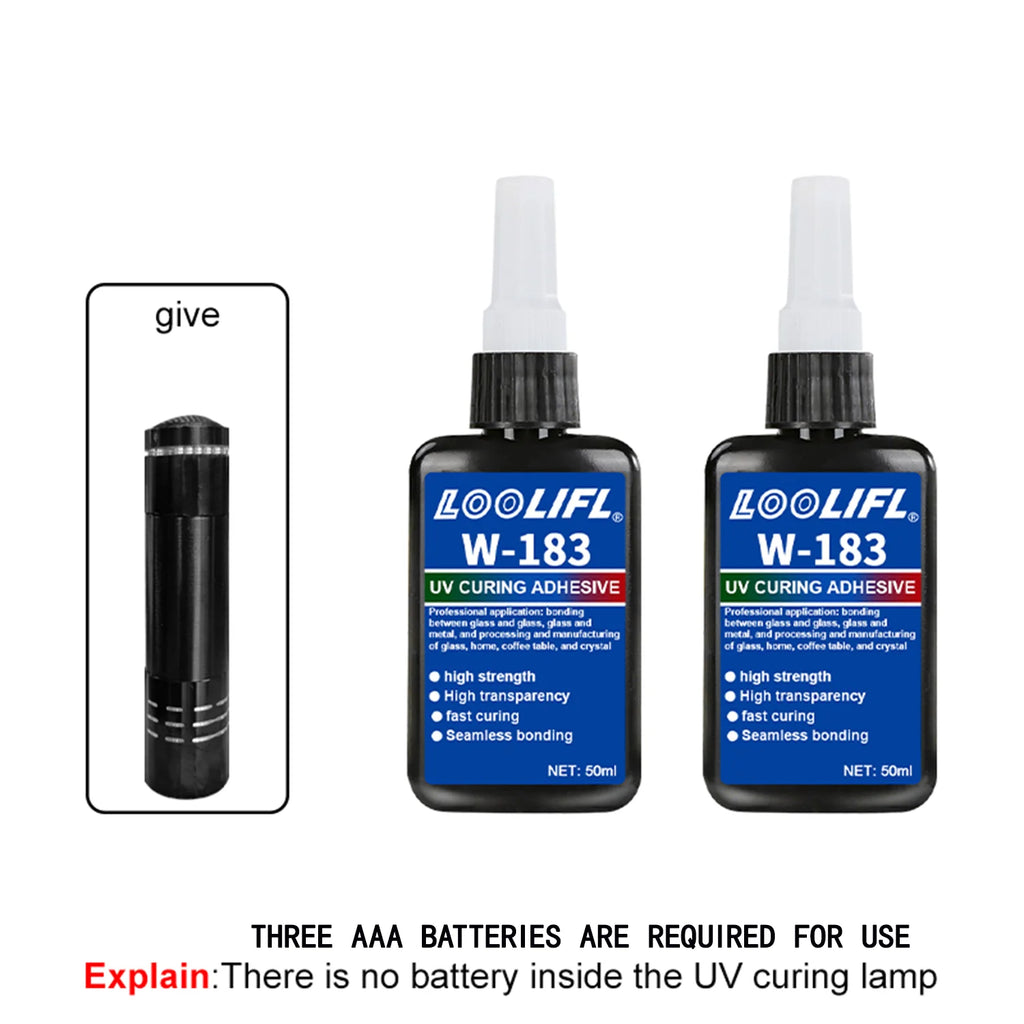 LOOLIFL, 183 high transparency UV resin adhesive, touchable adhesive, DIY、 Model, nail art, with accelerated curing lamp
