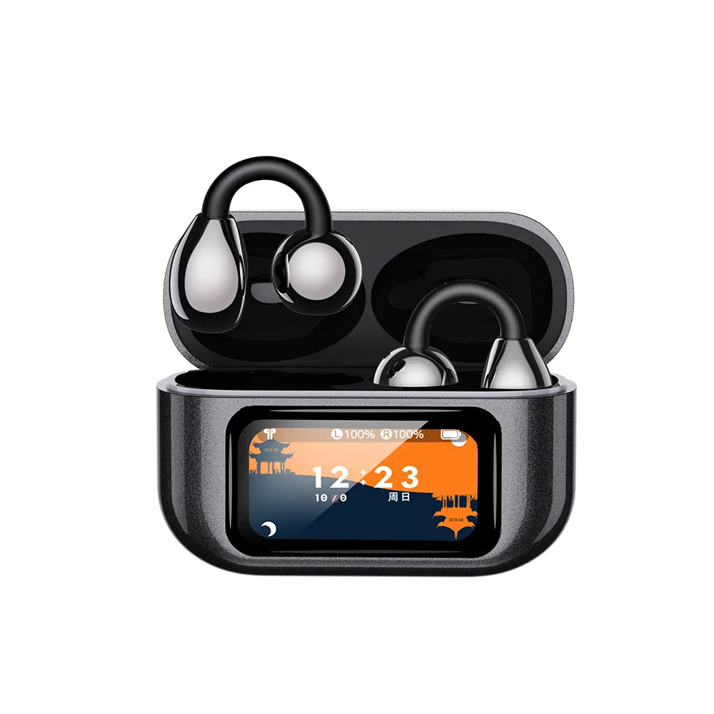 XG42 OWS Open Ear Clip Bluetooth Earbuds Full Color Touch Screen UV Craft TWS Headphones Anti-Lost Finder Sport Stereo Earphones