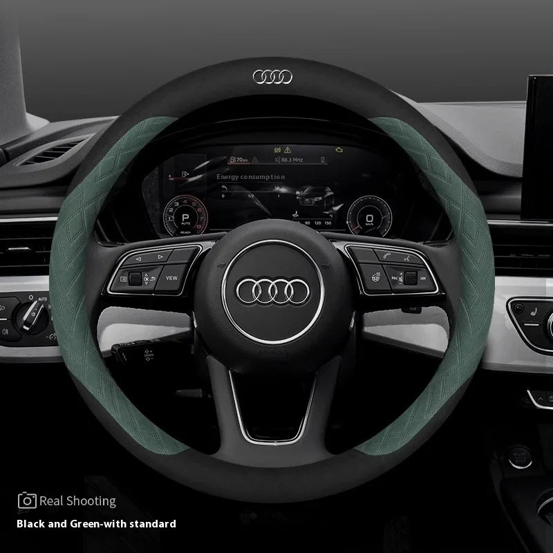 Car Steering Wheel Cover For Audi ABT A1 A2 A3 A4 A5 A6 A7 A8 Q2 Q3 Q4 Q5 Q7 Q8 TT RS3 RS4 RS5 RS6 RS7 S3 S4 S5 S6 S7 S8 S line