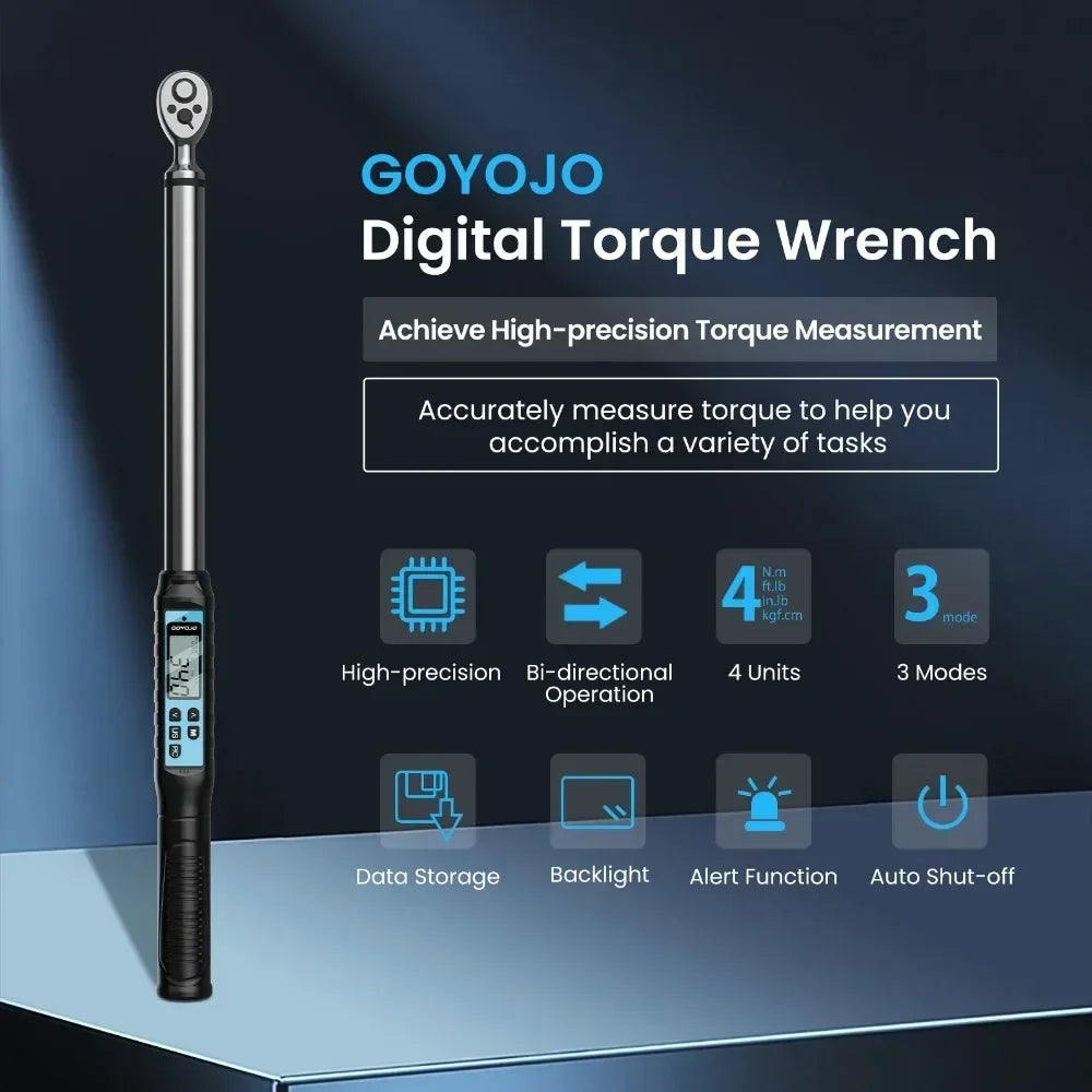 1/2" 3/8" Digital Torque Wrench Professional Torque Adjustable Wrench Data Save Bike Car Bicycle Repair Torque Tool Key