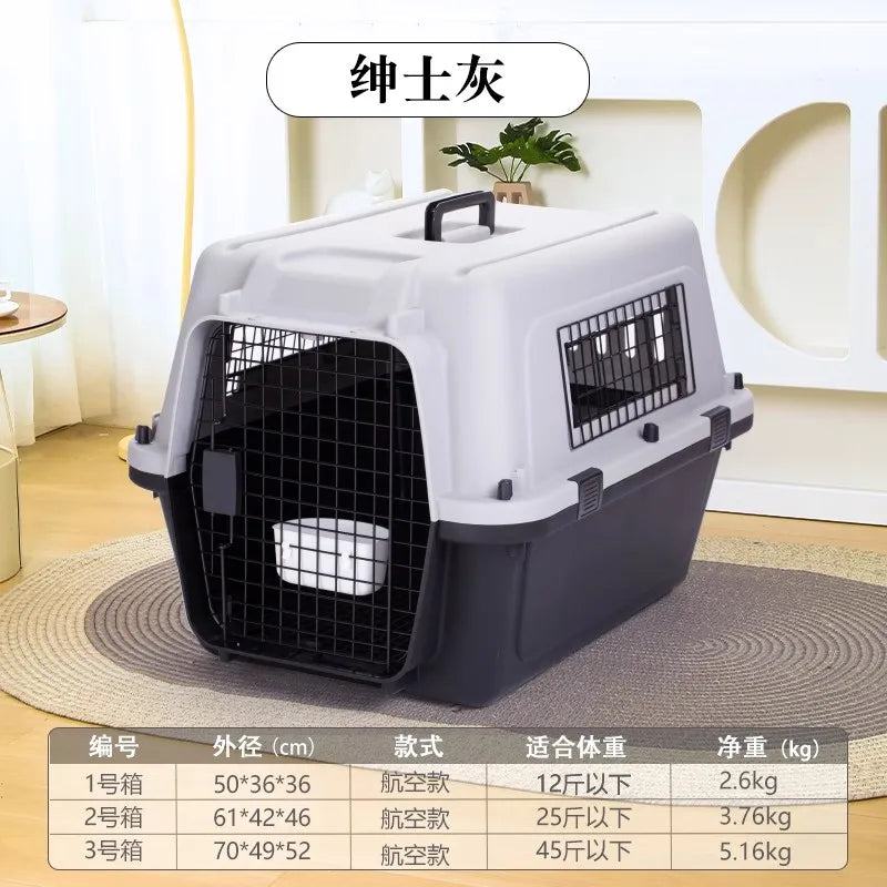 ‌Large Dog Crate for Air Travel - Pet Carrier with Wheels, Foldable Kennel for Golden Retriever, Airline Approved Portable Cage