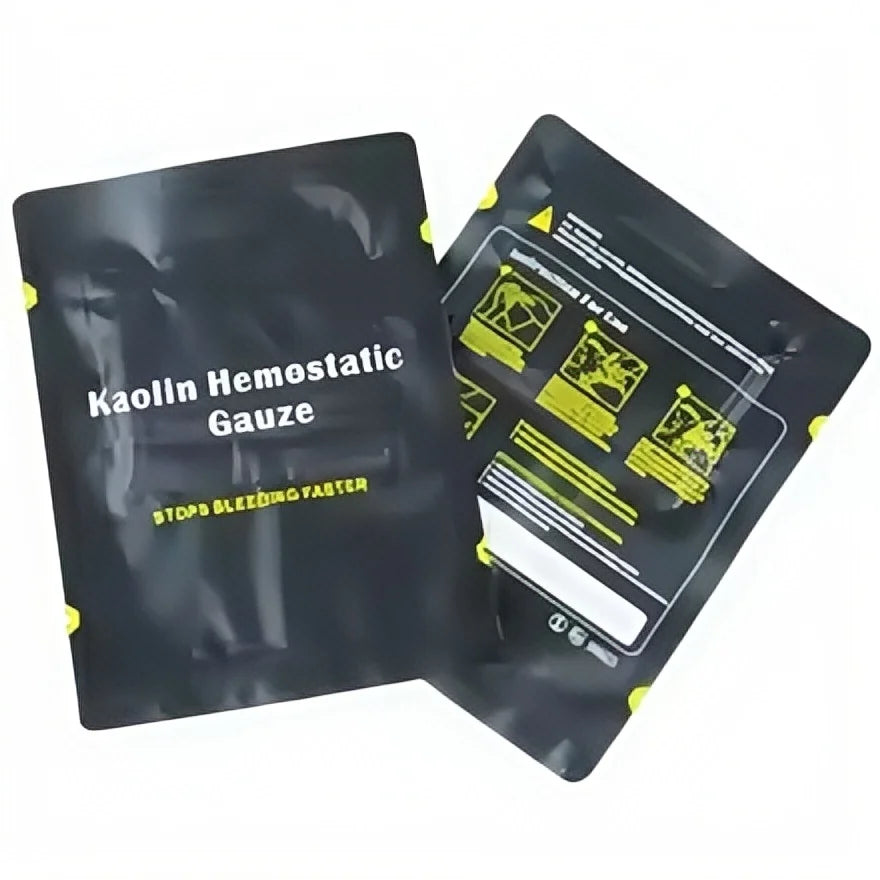 Kaolin Hemostatic Gauze-Z-Fold Emergency Trauma Dressing for Combat/IFAK/Tactical First Aid, Soluble Wound Dressing