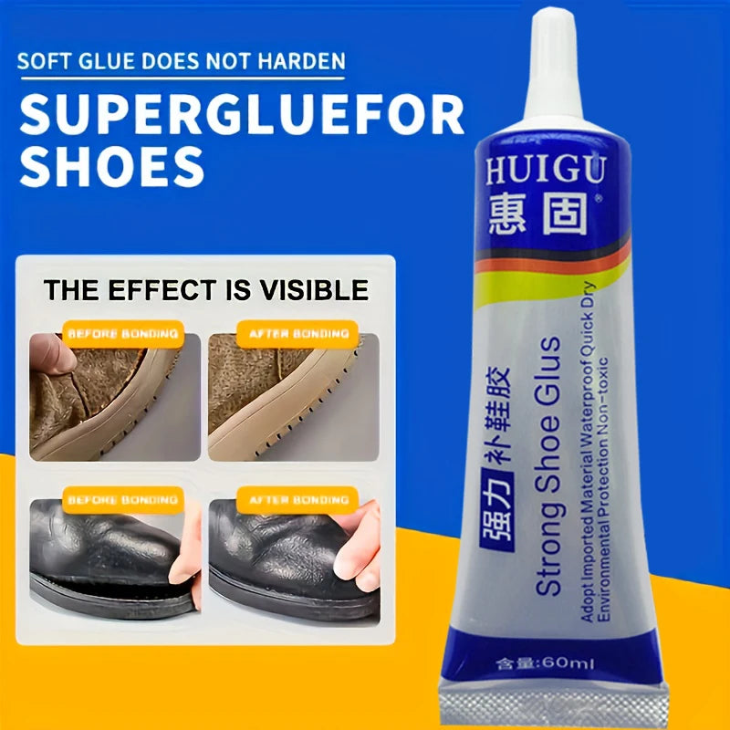 60ml Professional Shoe Adhesive Glue Quick Dry Waterproof Repair Kit for Boots Sneakers Shoes Long Lasting Strong Bonding