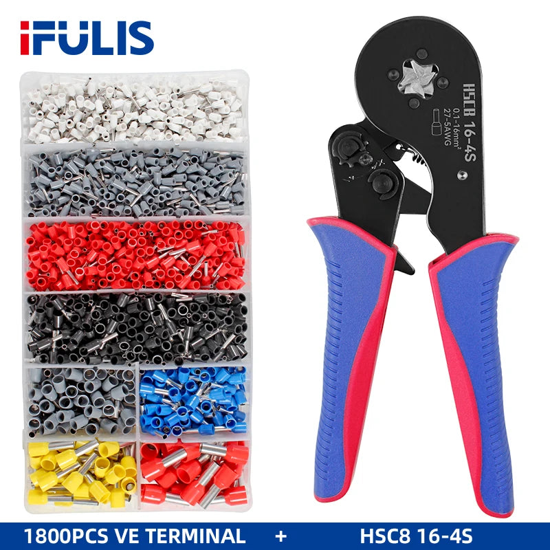 Tubular Terminal Crimping Pliers HSC8 16-4S 16-6S 16mm² Crimper Tools Wire Connector Ferrule Household Electrical Clamp Tool