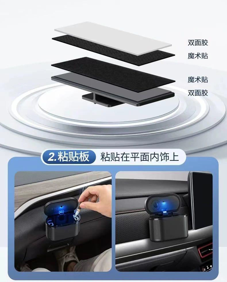 Universal Car Ashtray With Led Lights Auto Cigarette Smokeless Portable Ash Tray With Cover Creative Multi-function Al Alloy