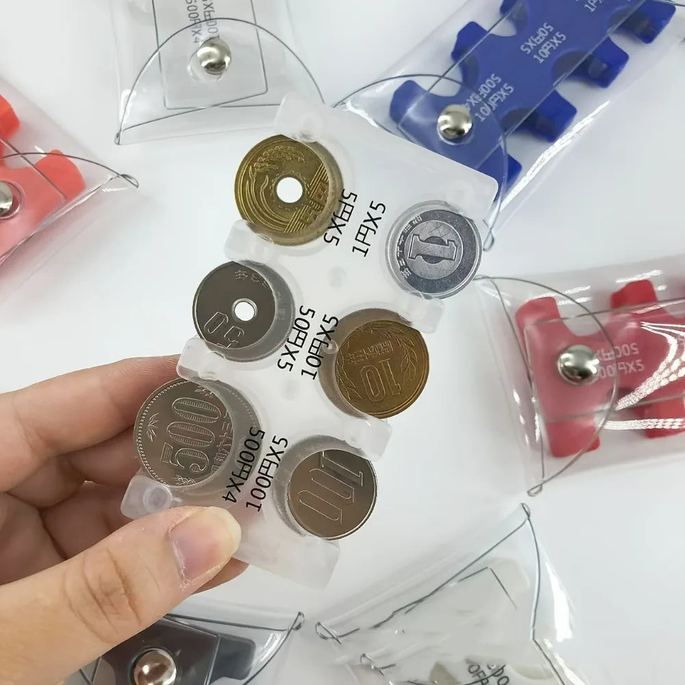 1PCS Japanese coin clip, change storage bag, portable wallet, anti loss clip, travel transparent card bag