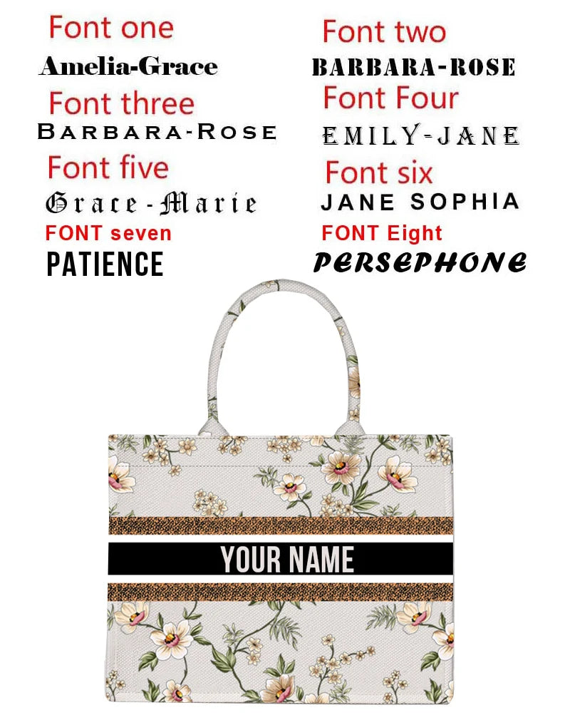 2026 New Personalized Custom Women's Tote Bag, Canvas Printed Handbag, Large Capacity Beach Bag