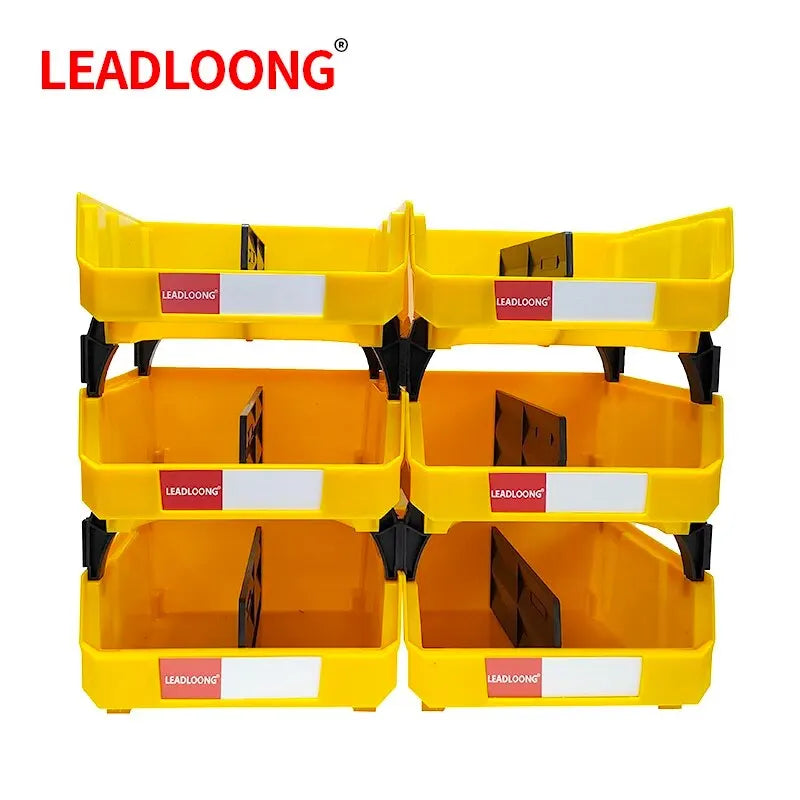LEADLOONG V4 Tool Storage Bin 6pcs 11x11x5 Inch/27.6*27.9*12.8cm Combinable Multi Tools Organizer Box Garage And Home Supplies