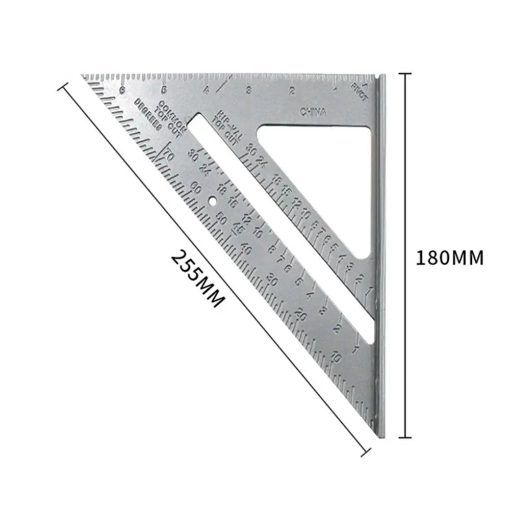 7inch Triangle Ruler Aluminum Alloy Straight Angle Measuring Ruler for Building Framing Woodworking Tools Portable Gauging Tool