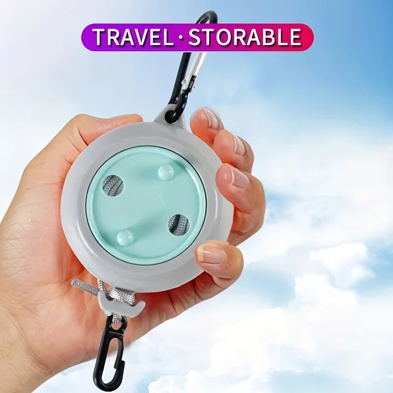Portable, windproof, and non-slip clothesline for outdoor travel;retractable,drill-free,and invisible clothesline for indoor use